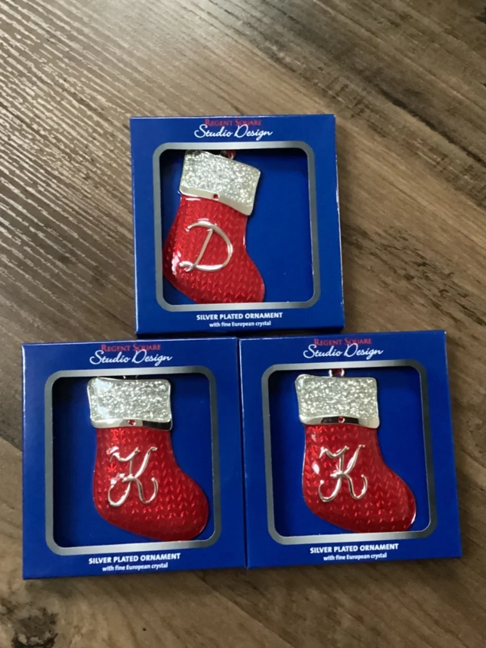 Regent Square Studio Design Silver Plated Christmas Stocking Ornaments